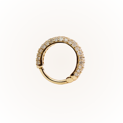 Eterno en oro amarillo - Aro articulado sin costuras con diamantes