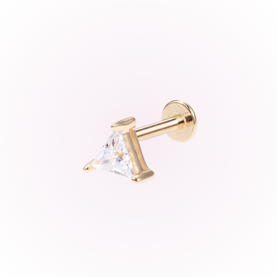 Sight – Triangle Cubic Zirconia Threadless Flat Back Stud