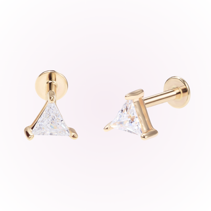 Sight – Triangle Cubic Zirconia Threadless Flat Back Stud