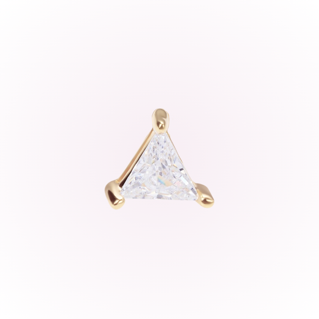 Sight – Triangle Cubic Zirconia Threadless Flat Back Stud