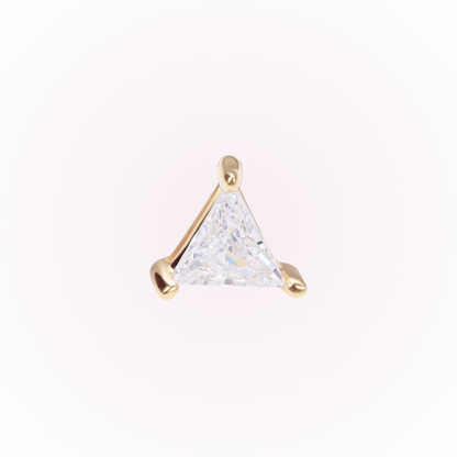 Sight – Triangle Cubic Zirconia Threadless Flat Back Stud
