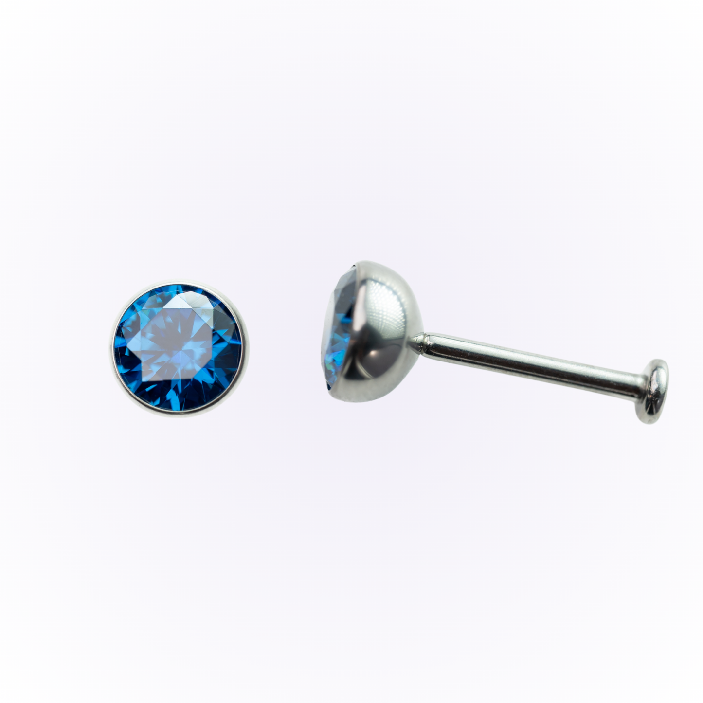 "Azul profundo" - Tornillo plano sin rosca