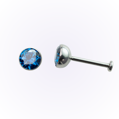 "Azul profundo" - Tornillo plano sin rosca