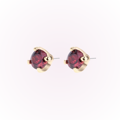 January – Garnet Prong Set Threadless Flat Back Stud