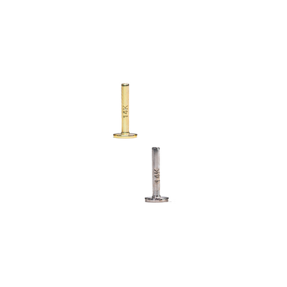 18G Threadless 14k Flatback Post - Sold Single