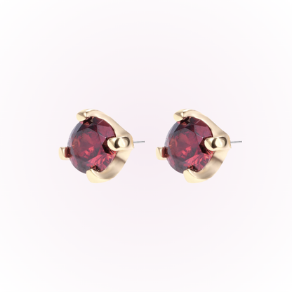January – Garnet Prong Set Threadless Flat Back Stud