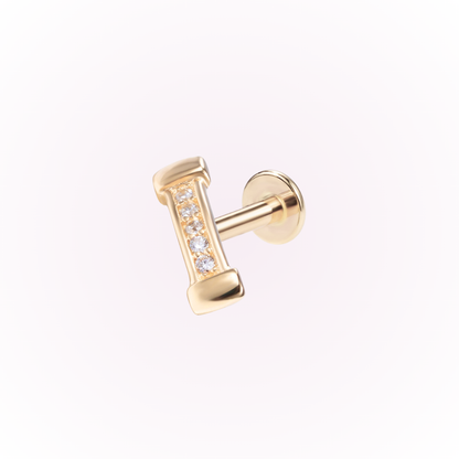 Connection – “I” Bar Cluster Cubic Zirconia Threadless Flat Back Stud