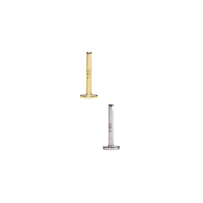 18G Threadless 14k Flatback Post - Sold Single