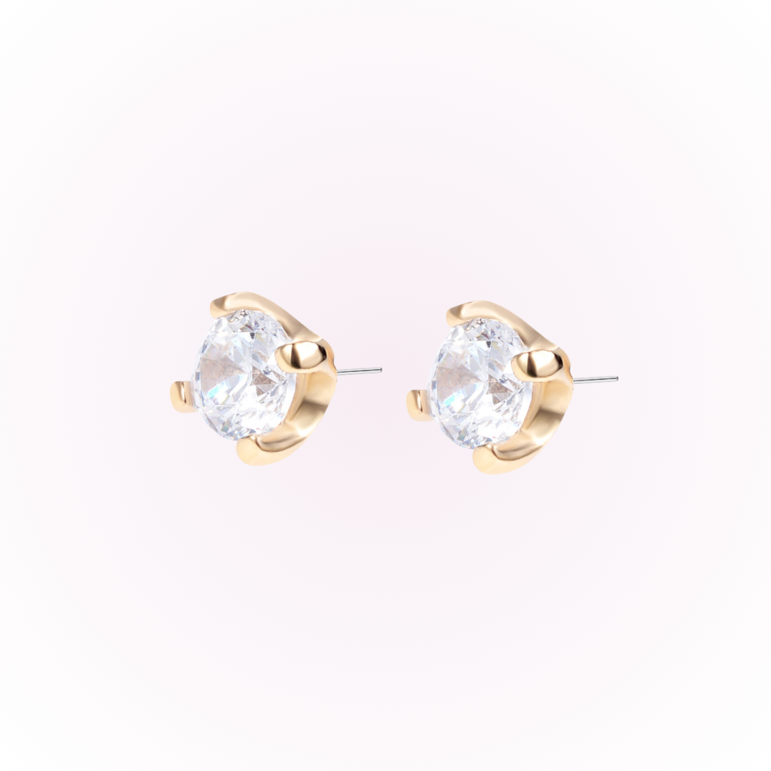 April – Cubic Zirconia Prong Set Threadless Flat Back Stud