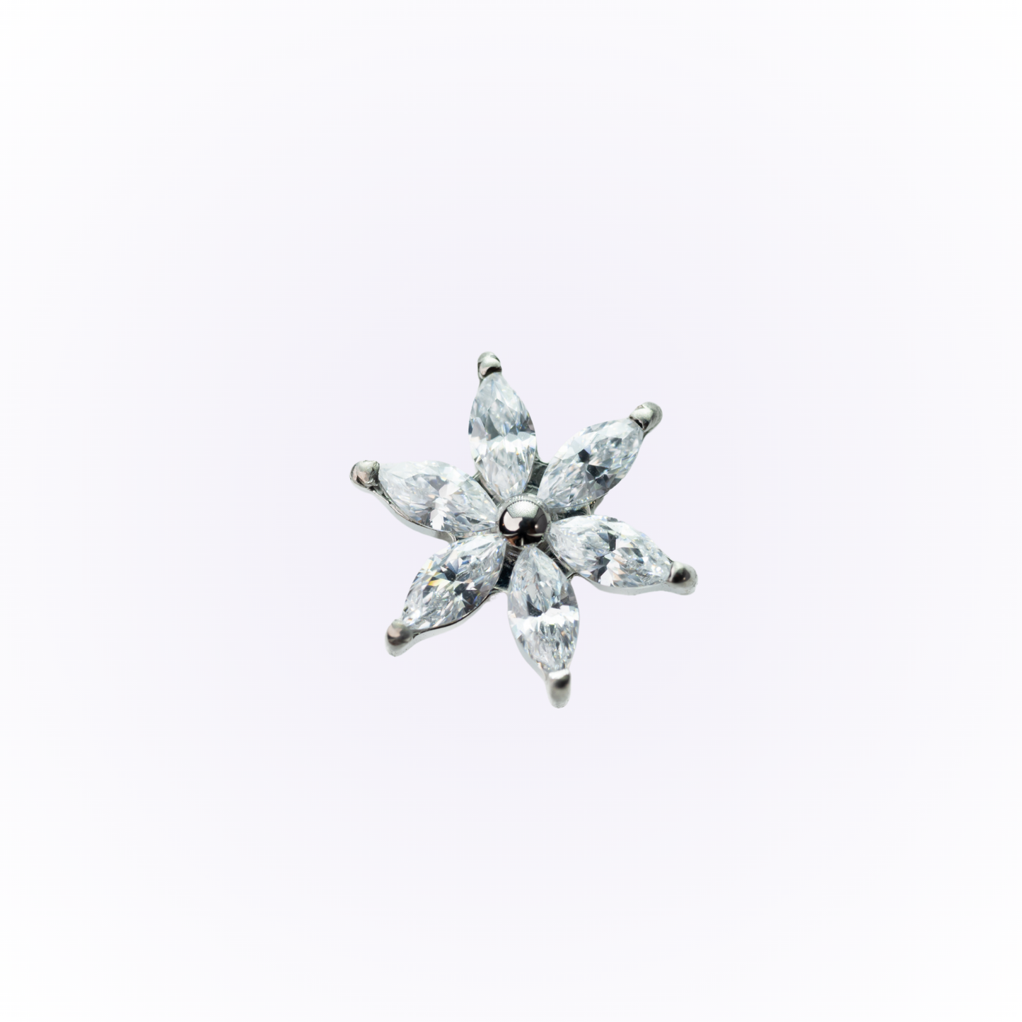 Order – Marquise Flower Cubic Zirconia Threadless Flat Back Stud