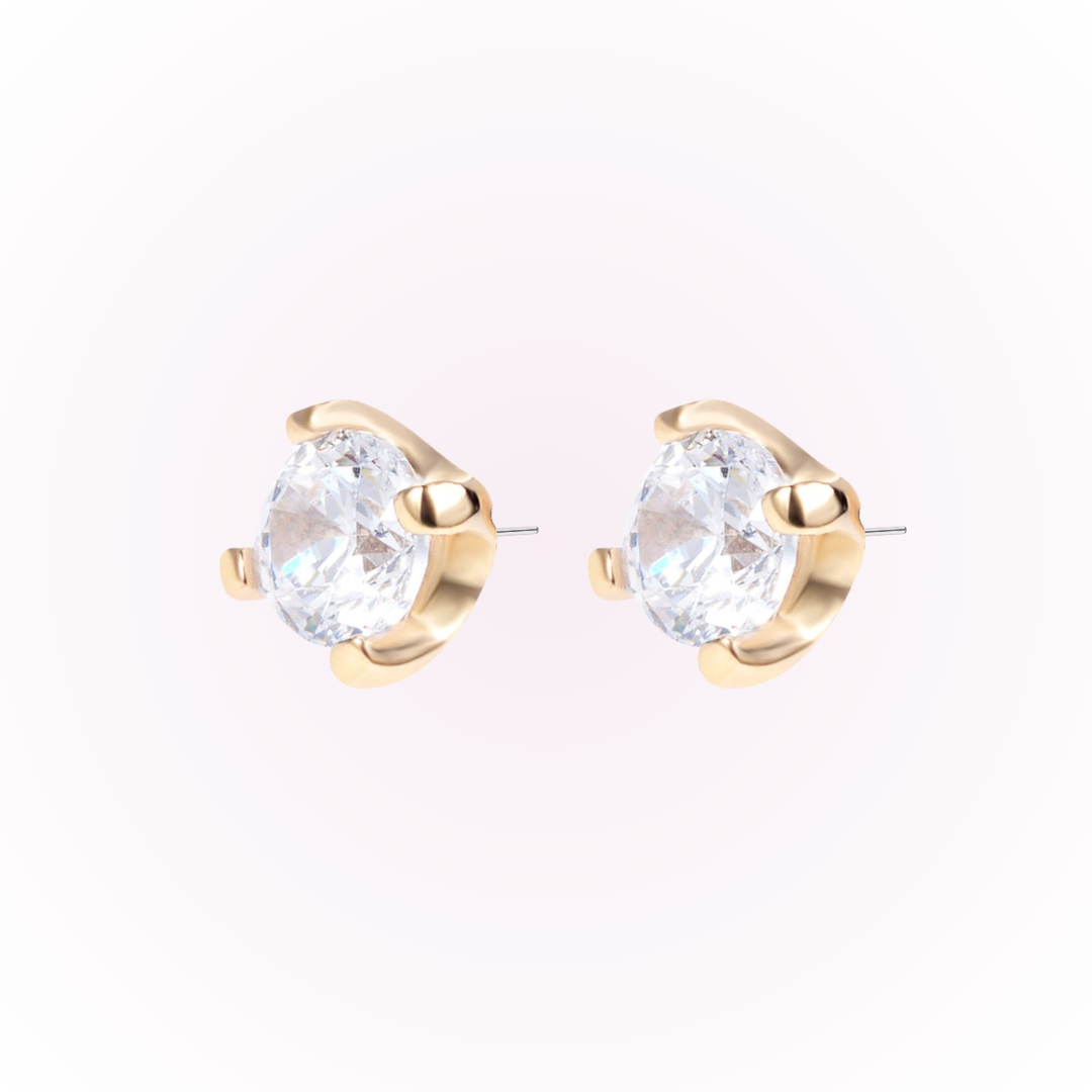 April – Cubic Zirconia Prong Set Threadless Flat Back Stud