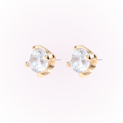 April – Cubic Zirconia Prong Set Threadless Flat Back Stud