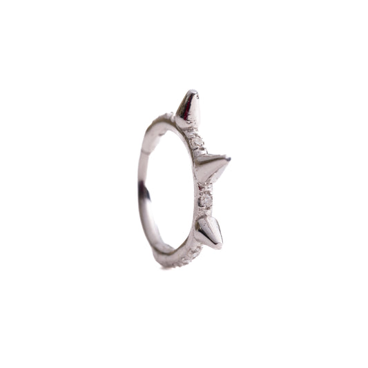 Briar In White Gold - Diamond Seamless Hinged Hoop