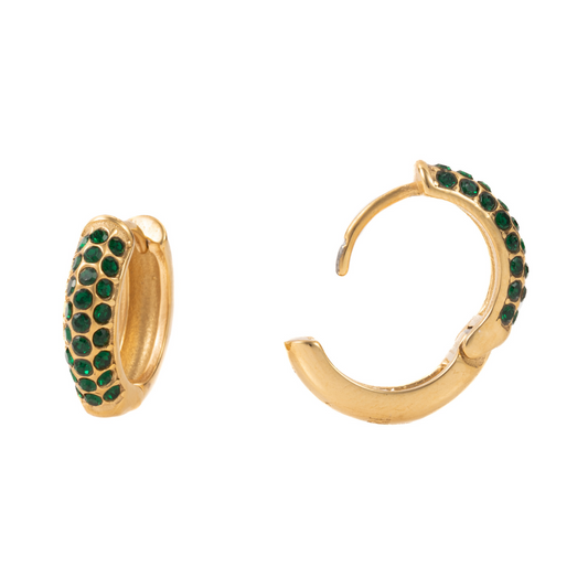 "Manuela" Green in Gold Plated – Sold as a Pair or Individually