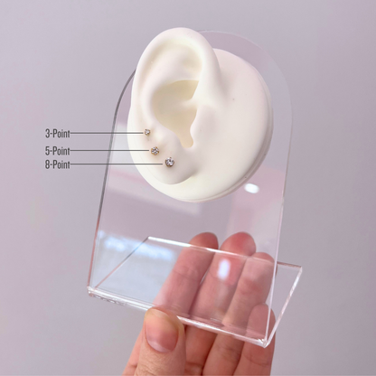 14k Yellow Gold Prong Set 8 Point Genuine Diamond Studs