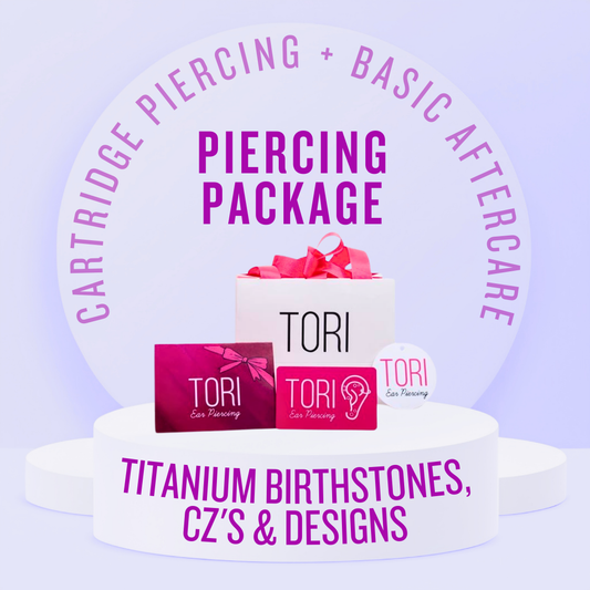 Cartridge Piercing + Basic Aftercare Package - Titanium