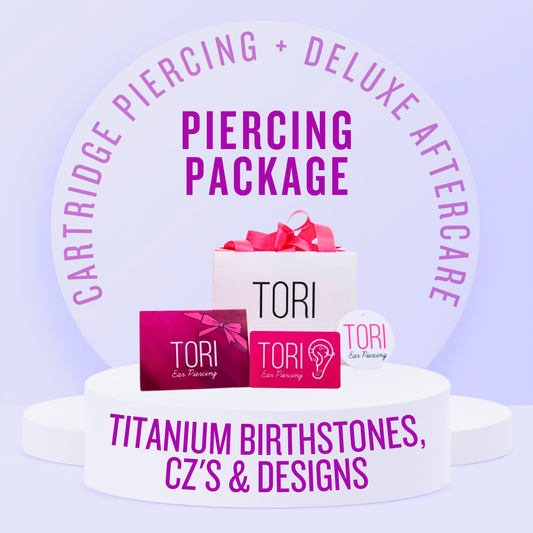 Cartridge Piercing + Deluxe Aftercare Package - Titanium