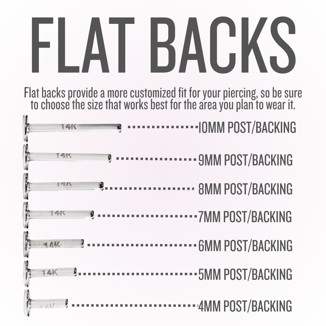 Poste plano sin rosca de 18G y 14k - Se vende por unidad