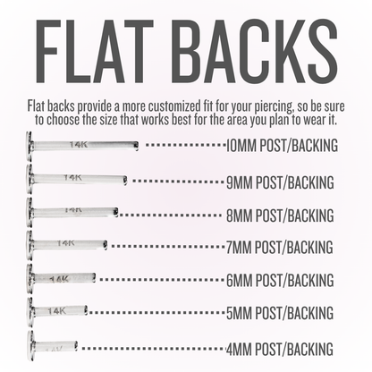 Poste plano sin rosca de 18G y 14k - Se vende por unidad