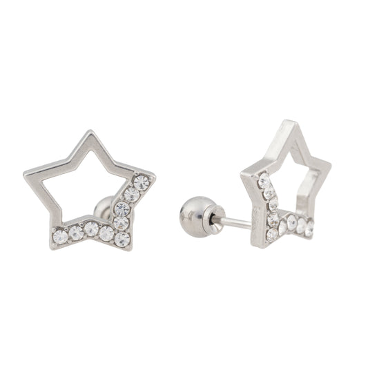 Stellar Glow – Star Outline with Clear CZs