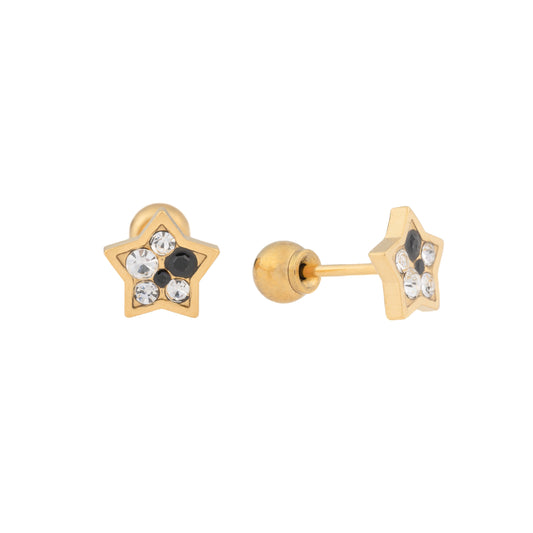 Starlit Noir - Star clear and black embedded czs