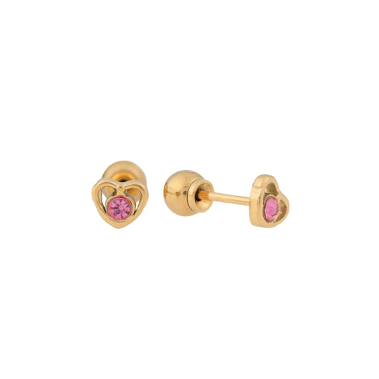 Rosé Love - Hear Outline with Pink CZ Center