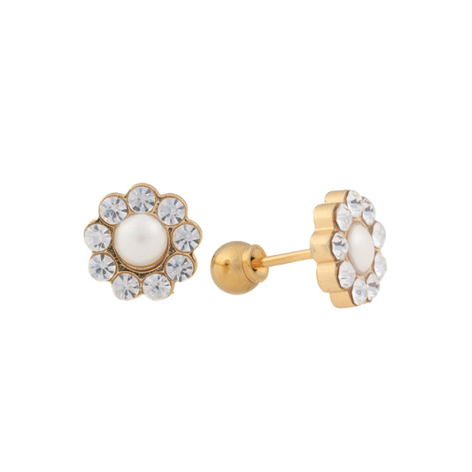 Crowned Pearl - Large Circle Design With Pearl Center and CZ Band
