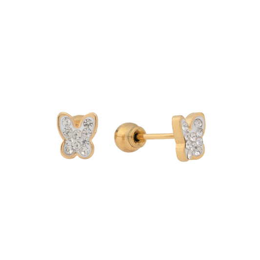 Twinkle Wings - Small Butterfly White Enamel with embedded czs