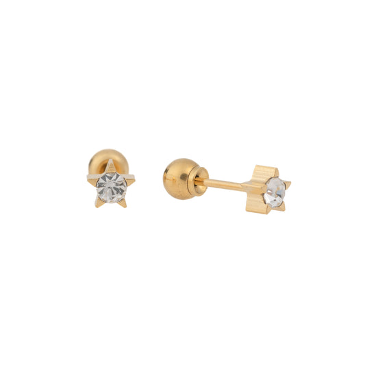 Starshine – Gold Plated Stainless Steel CZ Stud