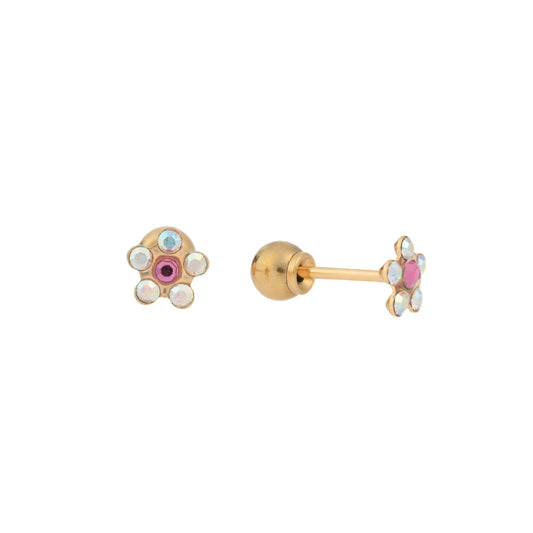 Bloom – Gold Plated Stainless Steel CZ Daisy Stud