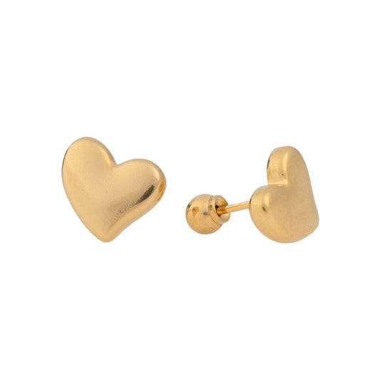Lustrous Heart – Gold Plated Stainless Steel Heart Stud