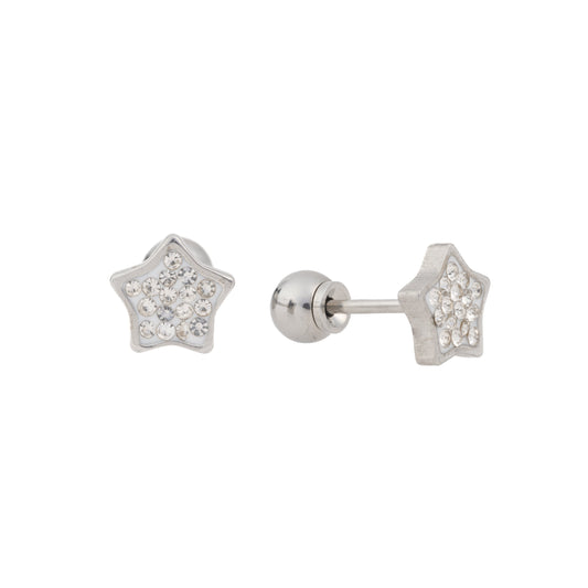 White Nova - Small Star White Enamel with embedded czs