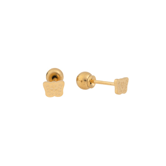 Flutter – Gold Plated Stainless Steel Tiny Butterfly Stud