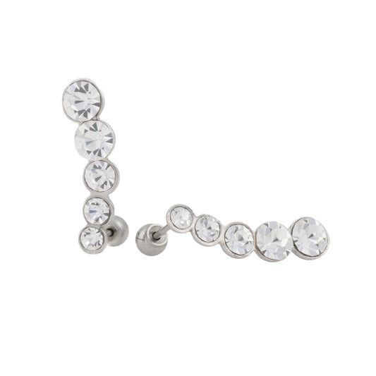 Luxe Arc - Large Bezel Set CZ curved Bar