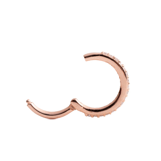 Infinite in Rose Gold - Diamond Seamless Hinged Hoop