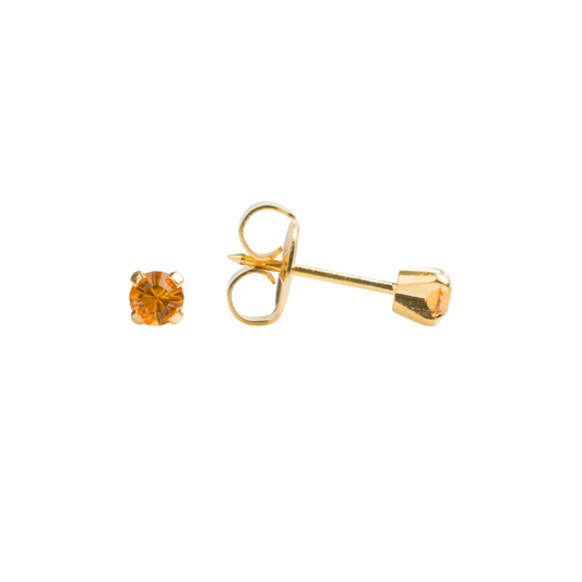 Yellow Gold Prong Set 3mm November Topaz