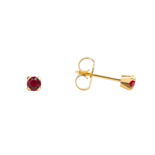 Yellow Gold Prong Set 3mm January Garnet