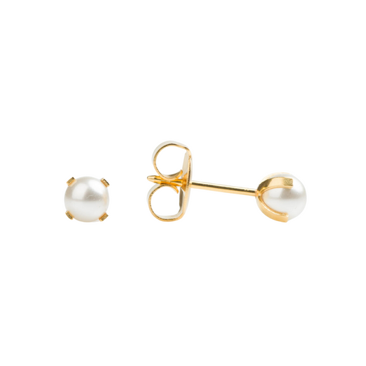 Yellow Gold Prong Set 3mm Pearl