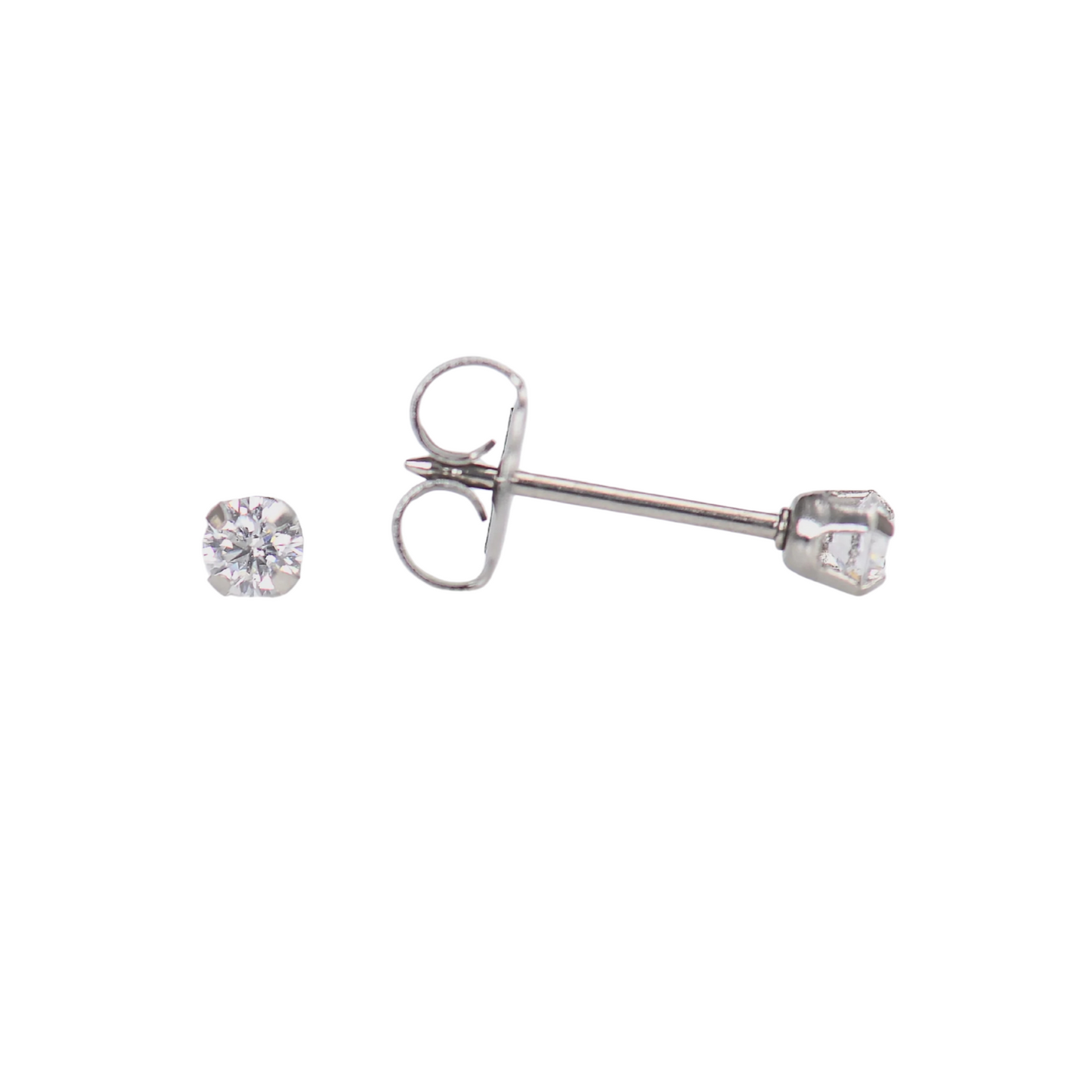 White Gold Prong Set 2mm Cubic Zirconia