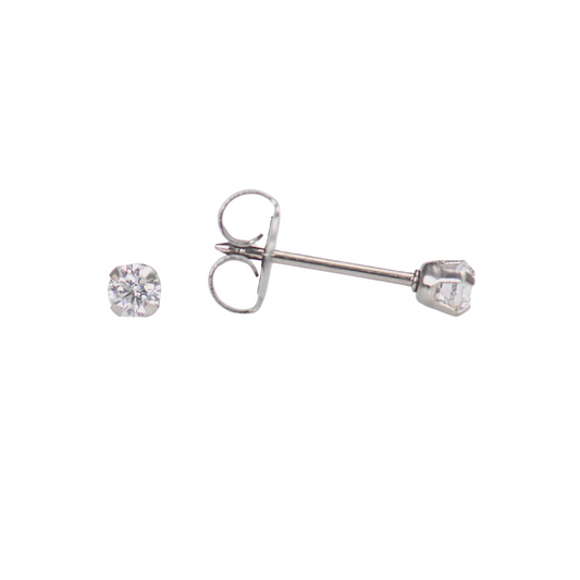 White Gold Prong Set 2mm Cubic Zirconia