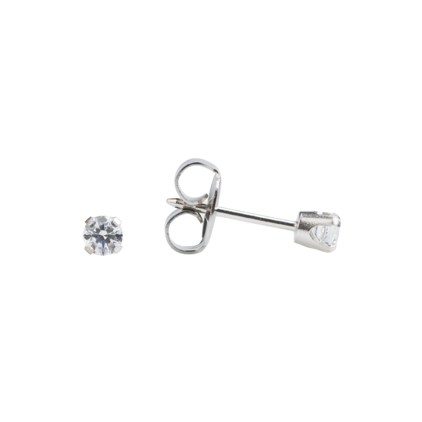 White Gold Prong Set 3mm Cubic Zirconia