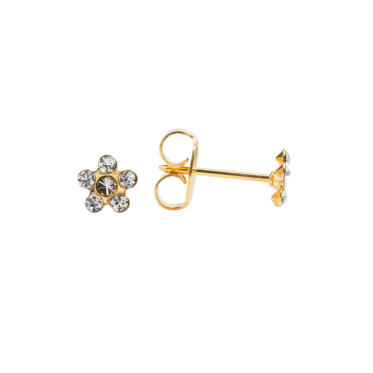 Yellow Gold Cubic Zirconia Daisy