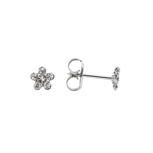 White Gold Cubic Zirconia Daisy