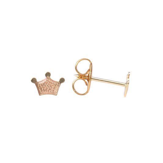 Yellow Gold Micro Mini pink Enamel Crown