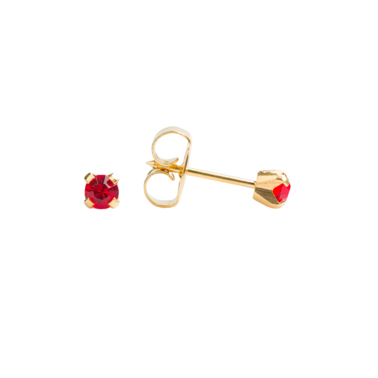Yellow Gold Prong Set 3mm July Ruby