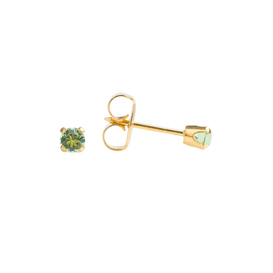 Yellow Gold Prong Set 3mm August Peridot