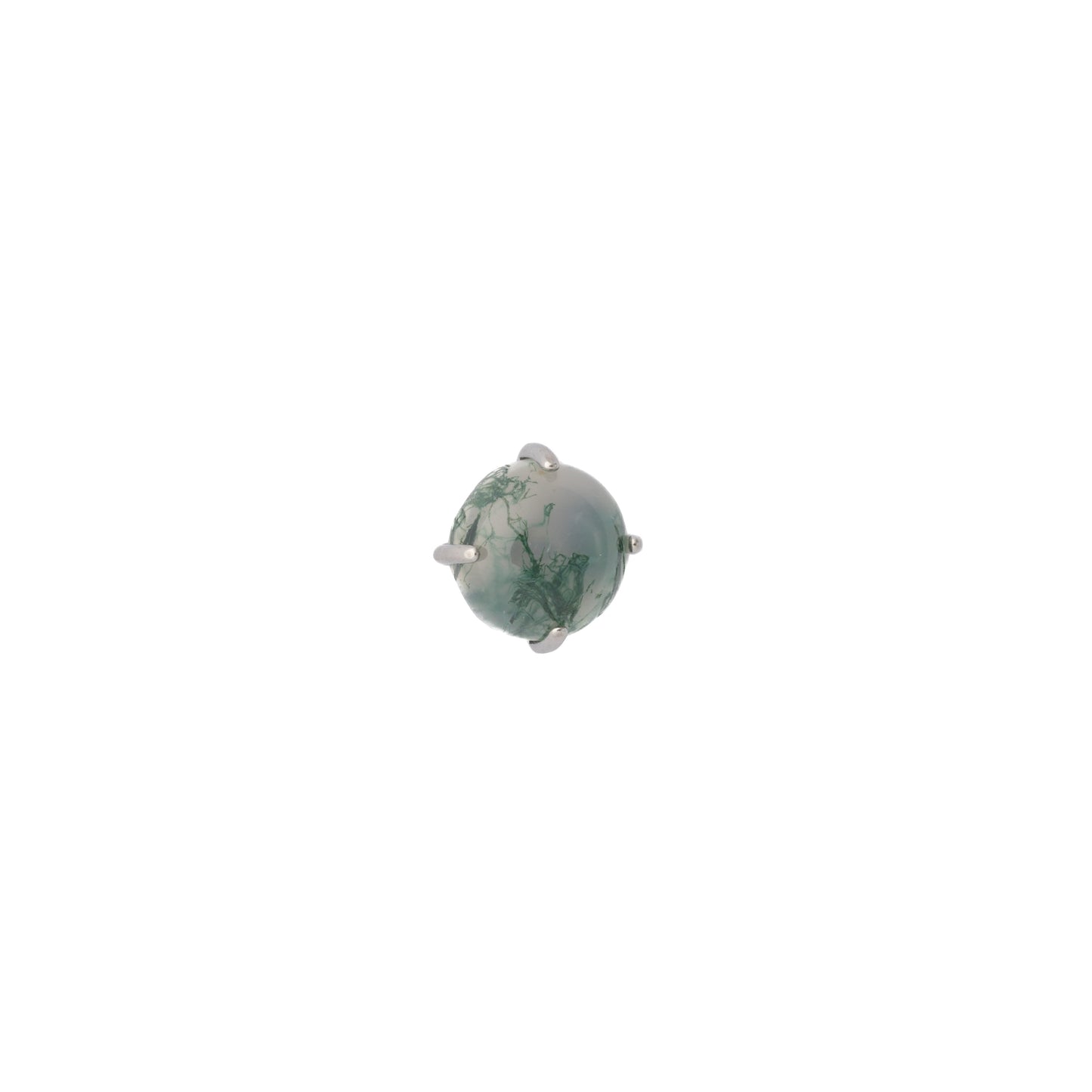 Moss Agate (Titanium) - Single Earring