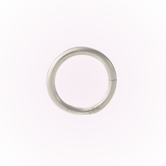 Minimalist Hoop (In White Gold) – Plain Seamless Hinged Hoop