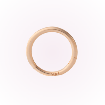 Pendientes de aro minimalistas con bisagra en oro rosa - Pendientes de aro con bisagra sin costuras