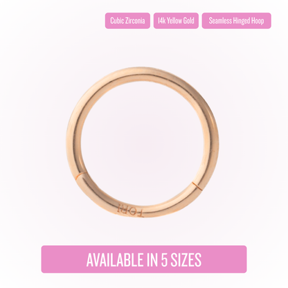 Pendientes de aro minimalistas con bisagra en oro rosa - Pendientes de aro con bisagra sin costuras